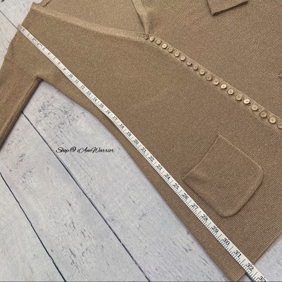 Boston Proper gold metallic cardigan duster *shop@iamwarrior - Picture 5 of 8